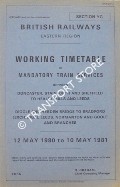 Working Timetable of Mandatory Train Services - Section YG - Doncaster, Stainforth, Sheffield to Healey Mills and Leeds; Diggle, Hebden Bridge to Bradford (Exchange), Leeds, Normanton and Goole - 12 May 1980 to 10 May 1981 by British Railways Eastern Region